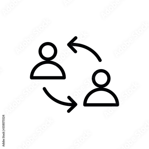 Change Profile line flat vector icon for mobile application, button and website design. Illustration isolated on white background. EPS 10 design, logo, app, infographic.
