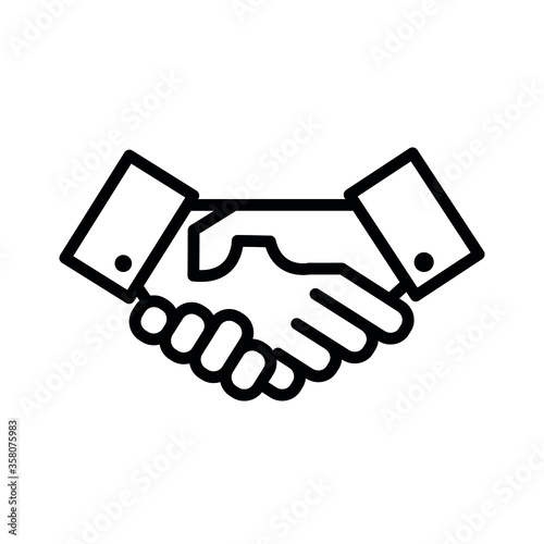 Agreement, deal, business, handshake line flat vector icon for mobile application, button and website design. Illustration isolated on white background. EPS 10 design, logo, app, infographic.