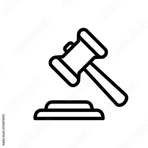 Judgement line flat vector icon for mobile application, button and website design. Illustration isolated on white background. EPS 10 design, logo, app, infographic.