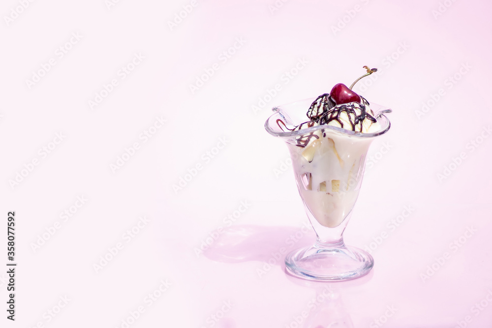 ice cream with cherry ice cream with cherry