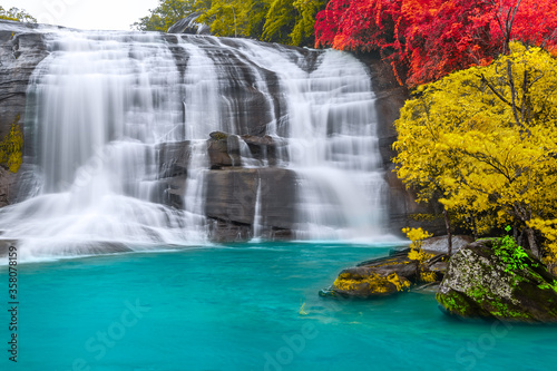 Seven color waterfall Bueng Kan Province  Thailand 