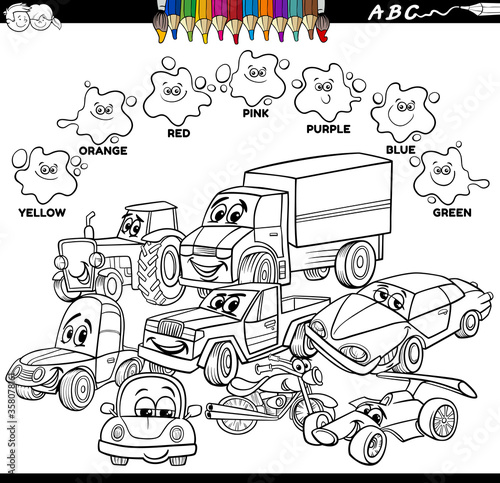 basic colors color book with cars characters