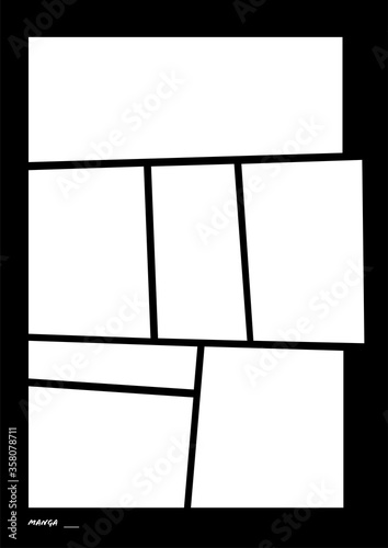 Manga Storyboard Layout Comic Book Template Black