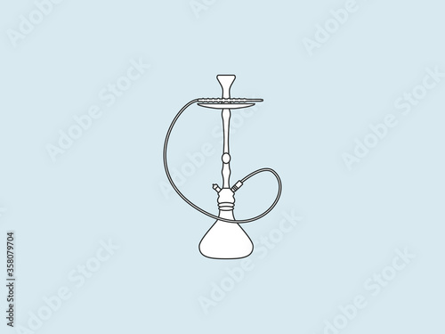 Hookah  smoking  tobacco icon. Vector illustration  flat design.