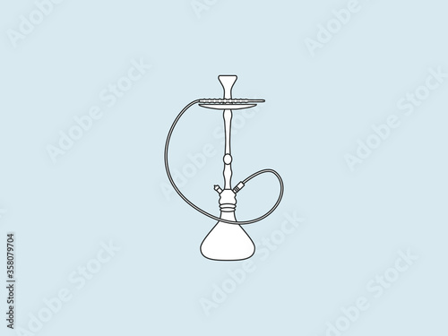 Hookah, smoking, tobacco icon. Vector illustration, flat design.