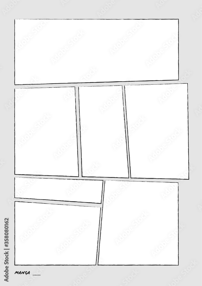 Manga Storyboard Layout Comic Book Template Grey Manga Storyboard Layout Comic Book Template Grey