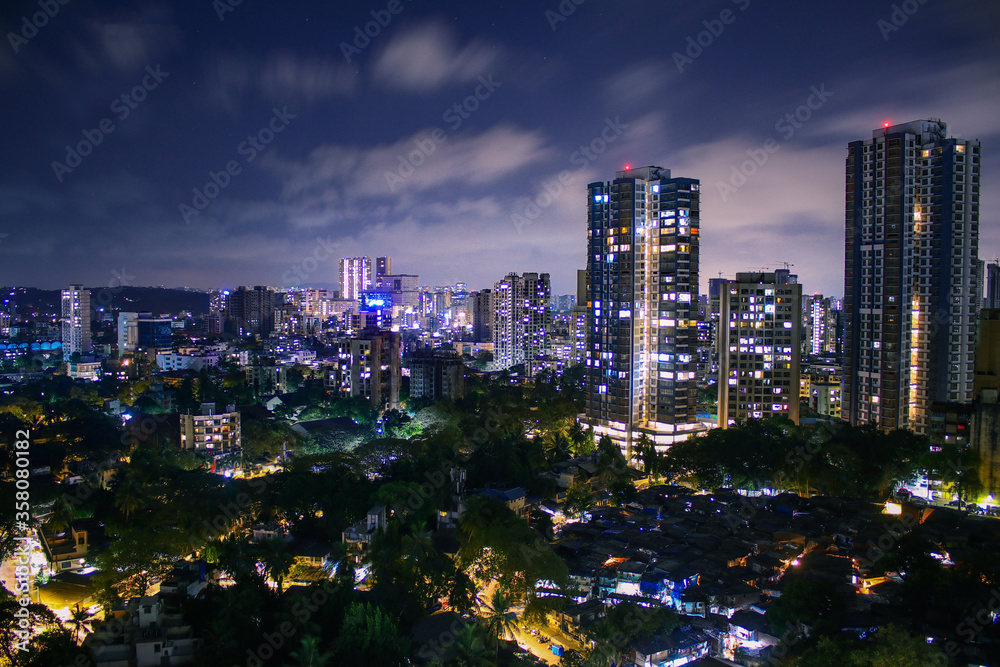 Night view of Mumbai city