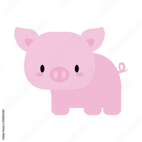 cute pig baby kawaii, flat style icon