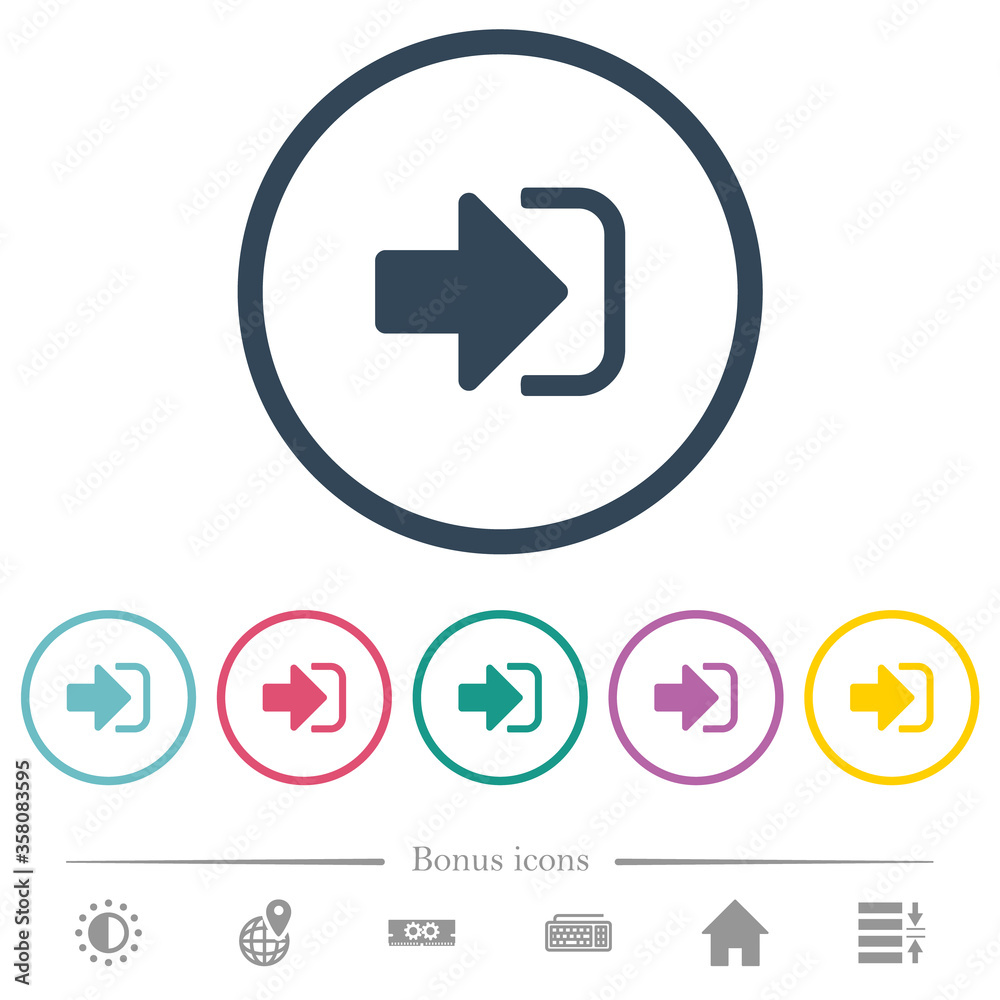 Sign in flat color icons in round outlines Sign in flat color icons in round outlines