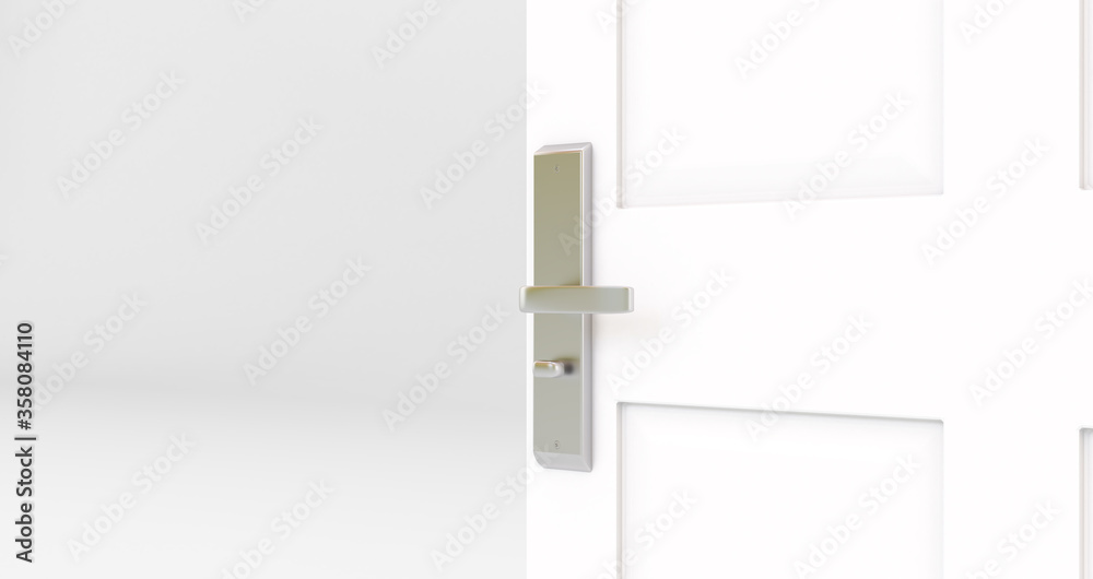 opened white door. room with open door opened white door. room with open door