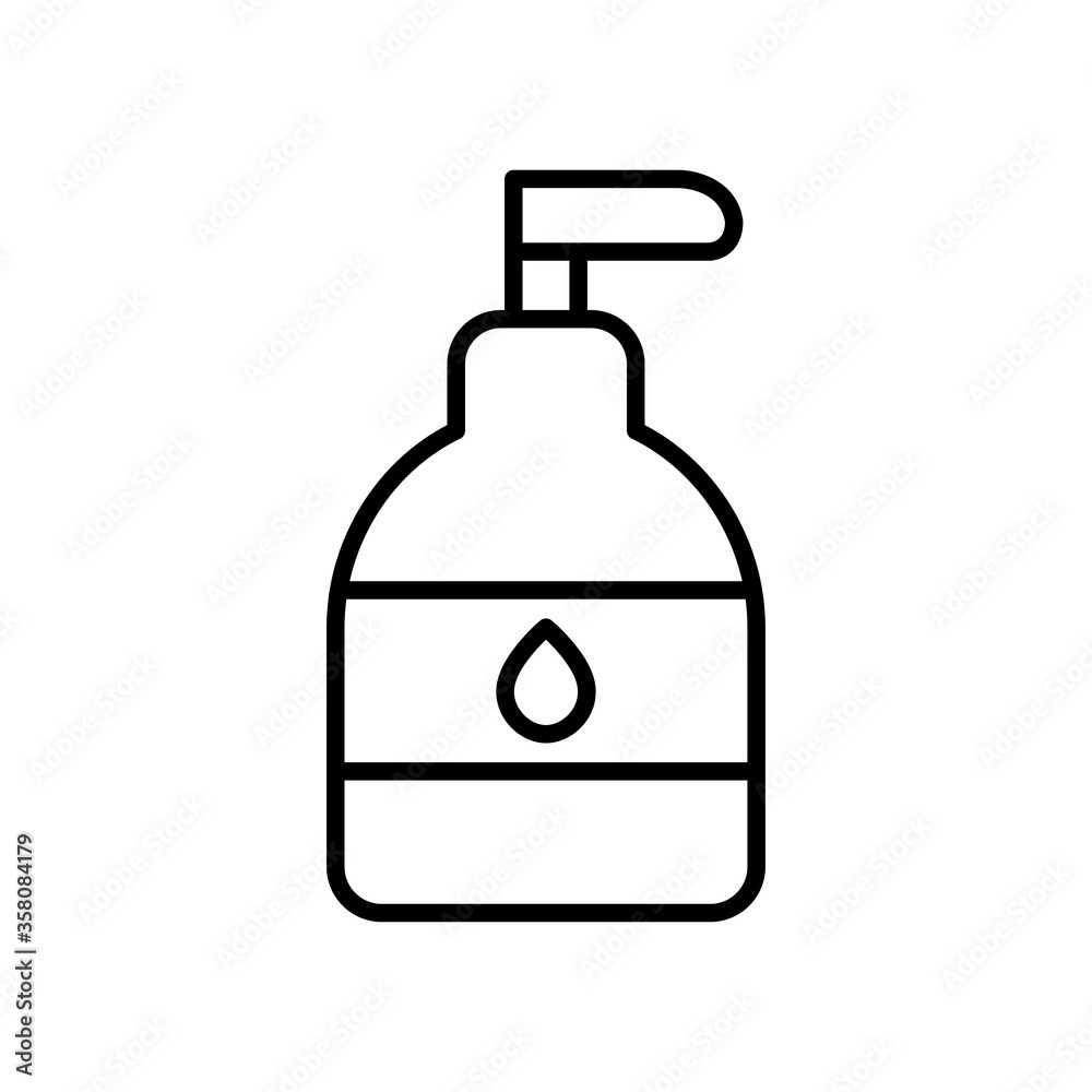 hands soap bottle icon, line style hands soap bottle icon, line style