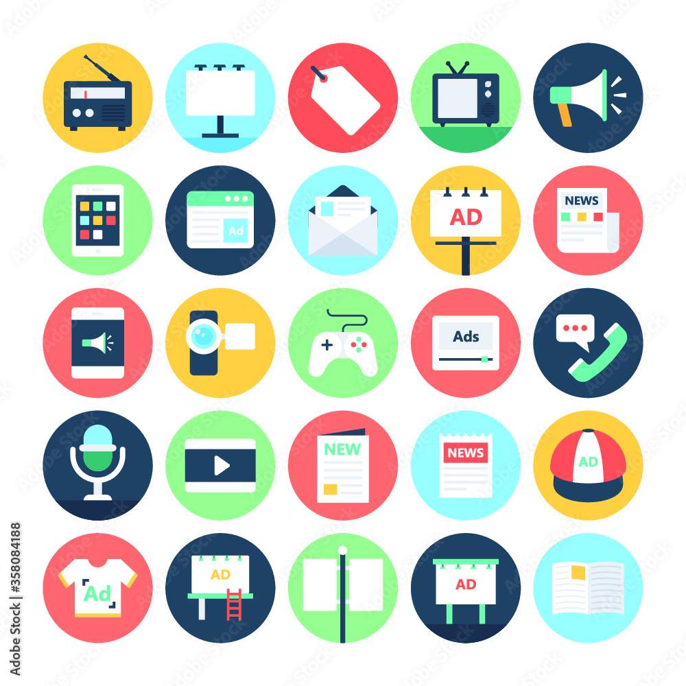 Advertising and Media Vector Icons 1 Advertising and Media Vector Icons 1