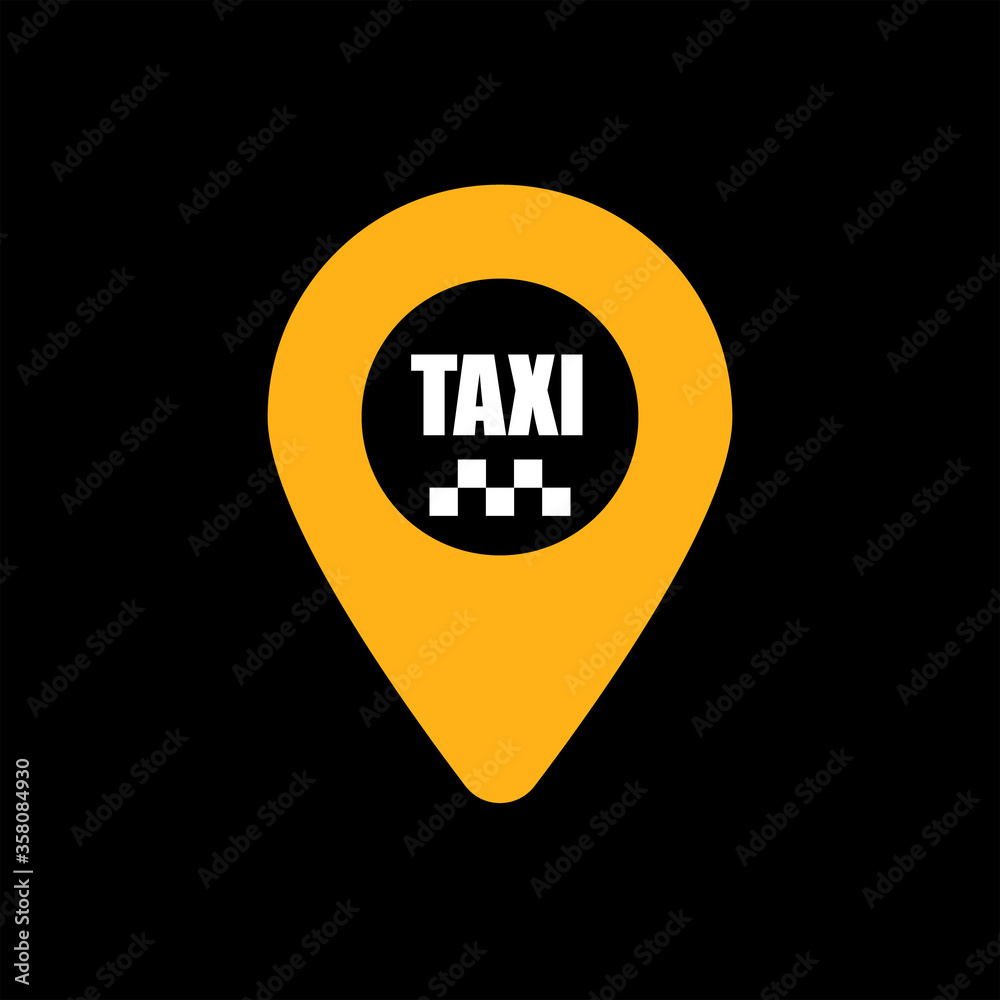 Yellow taxi icon. Vector