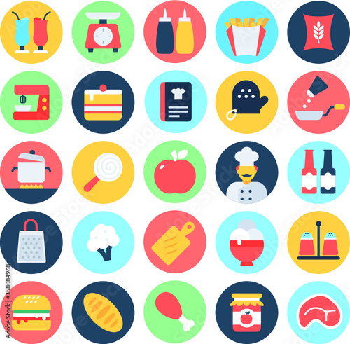 
Food Flat Vector Icons 4
