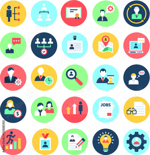 
Human Resources Colored Vector Icons 1
