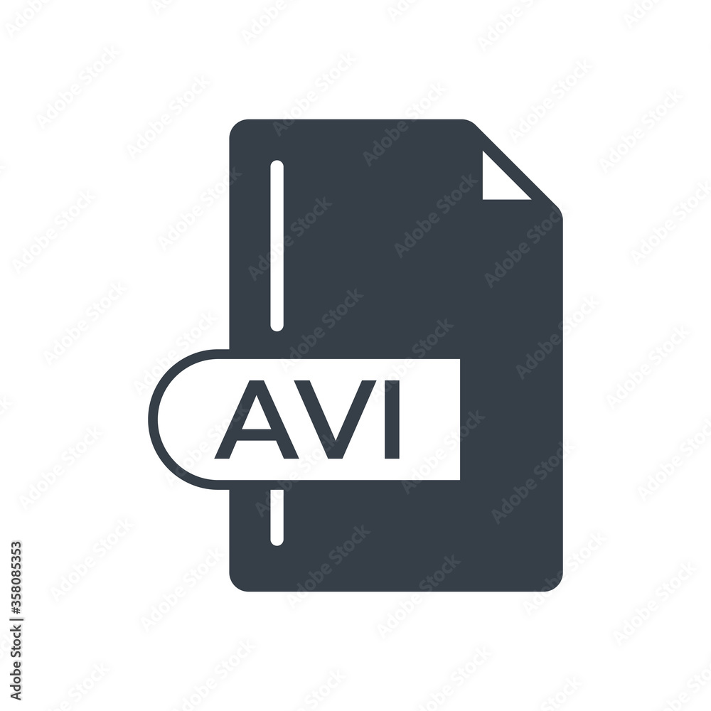 AVI File Format Icon. Audio Video Interleave file format filled icon. AVI File Format Icon. Audio Video Interleave file format filled icon.