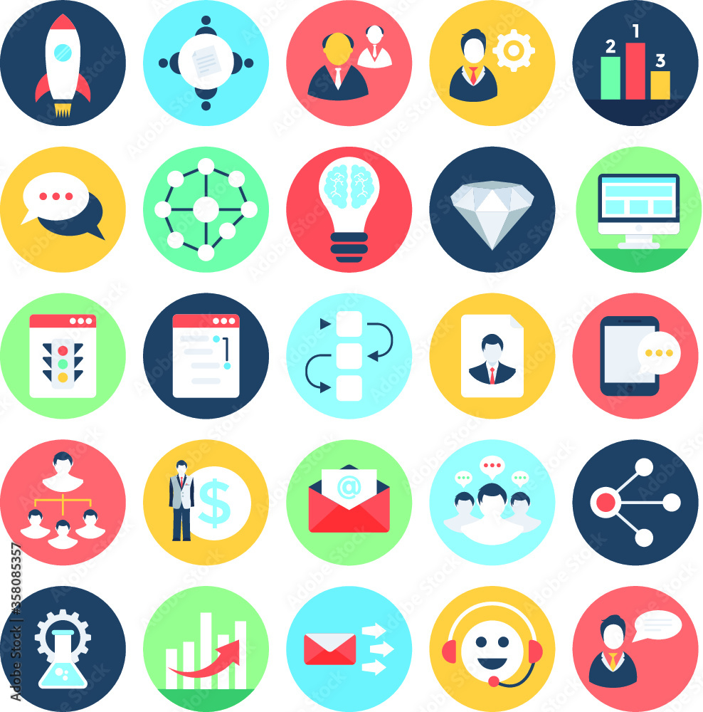 
Project Management Colored Vector Icons 5
