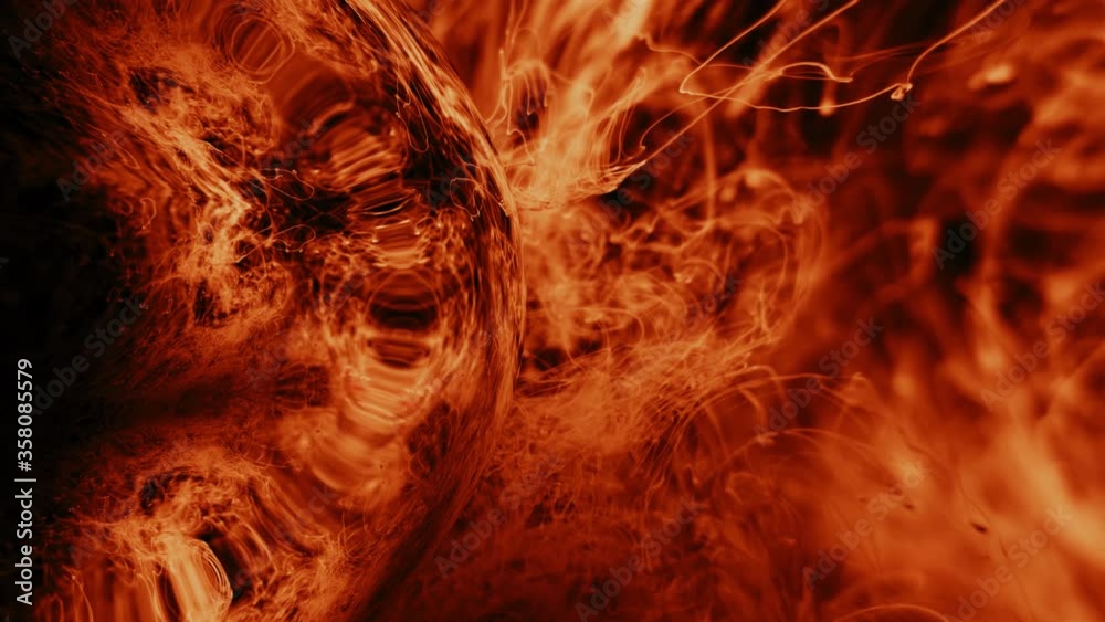Red color paint ink drops in water slow motion art background. abstract wallpers
