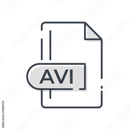 AVI File Format Icon. Audio Video Interleave file format line icon.