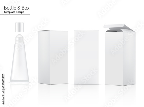 Tube Mock up Realistic Cosmetic and Box for Skincare Product on White Background Illustration. Health Care and Medical Concept Design.