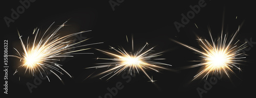 Photo Weld sparks isolated on black background