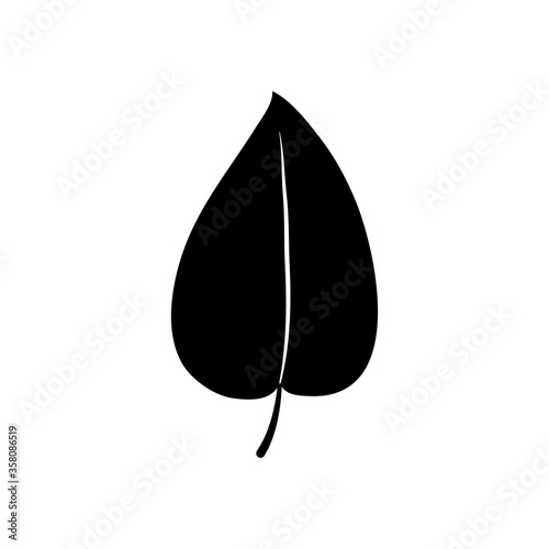 poplar leaf icon, silhouette style