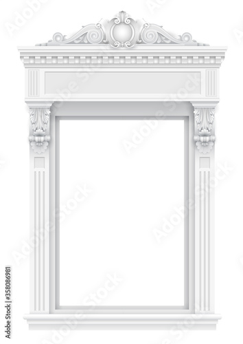 Classic white architectural window facade for the frame