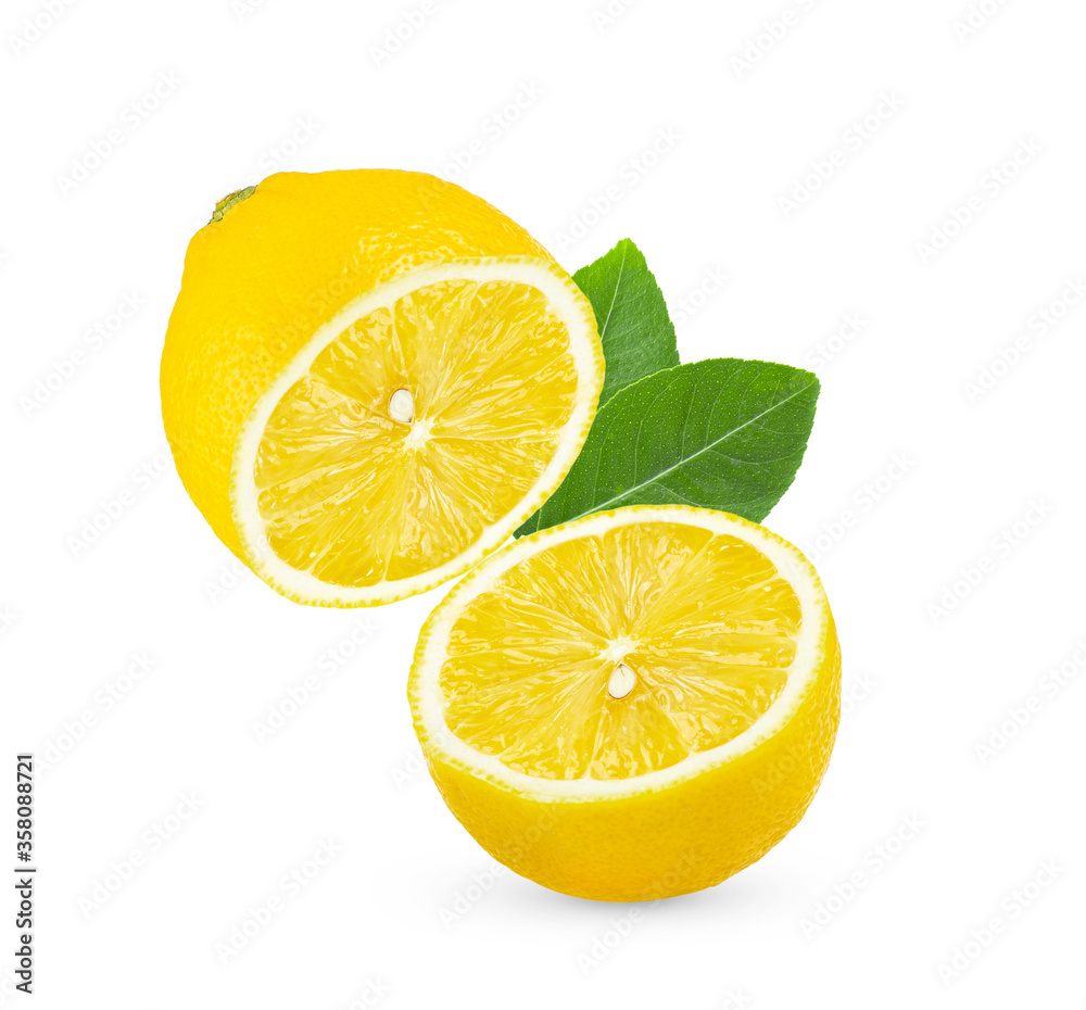 lemon with leaf on white background full depth of field lemon with leaf on white background full depth of field