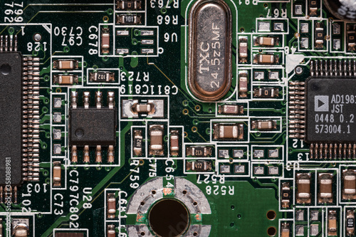 Obraz na płótnie electronic circuit board pcb green