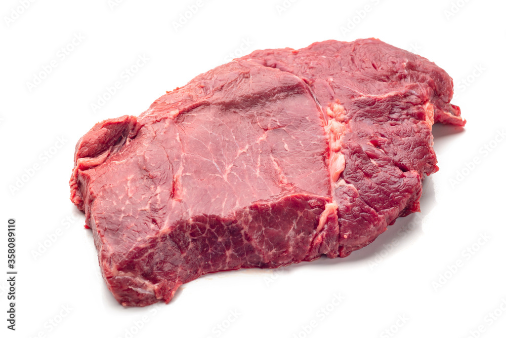 Fresh raw beef meat on white background