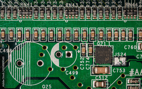 Obraz na płótnie electronic circuit board pcb green