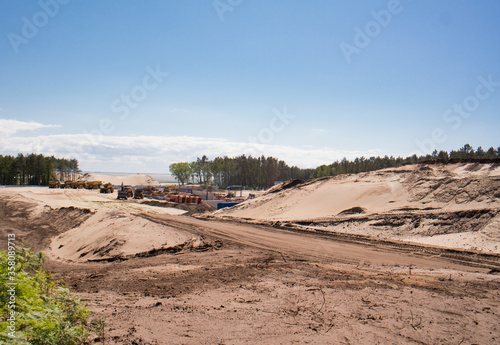 at the water canal construction site