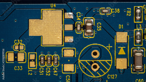 electronic circuit board pcb blue