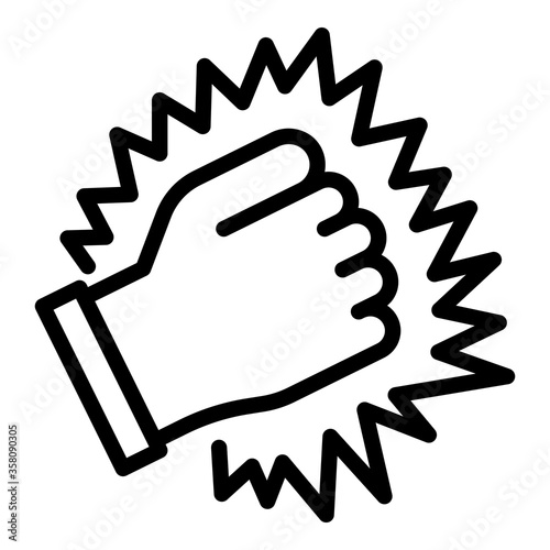 Knock fist icon. Outline knock fist vector icon for web design isolated on white background