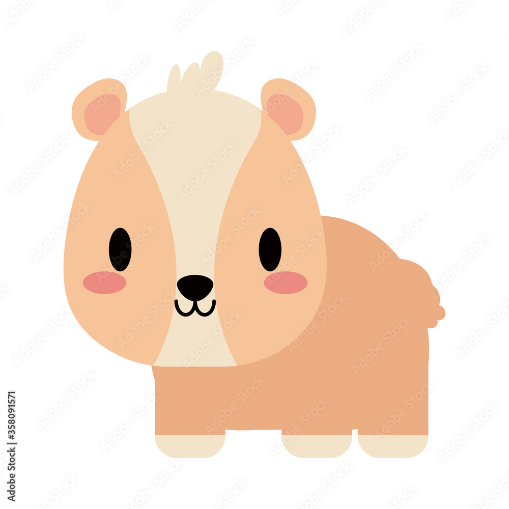 Fototapeta premium cute hamster baby kawaii, flat style icon