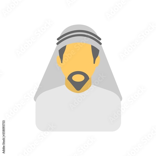 Canvas Print Arab man avatar icon in flat design style.