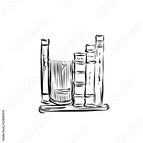 Stack of books. Flat design style. Education learning concept. Academic literature 