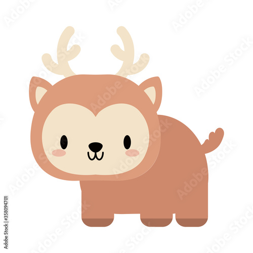 cute deer baby kawaii, flat style icon