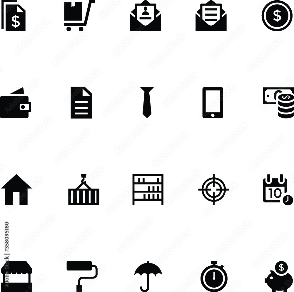 Pack of Trade Vector Glyph Icons Pack of Trade Vector Glyph Icons