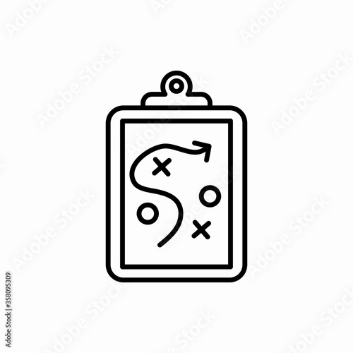 Outline clipboard with tactic icon.Clipboard with tactic vector illustration. Symbol for web and mobile