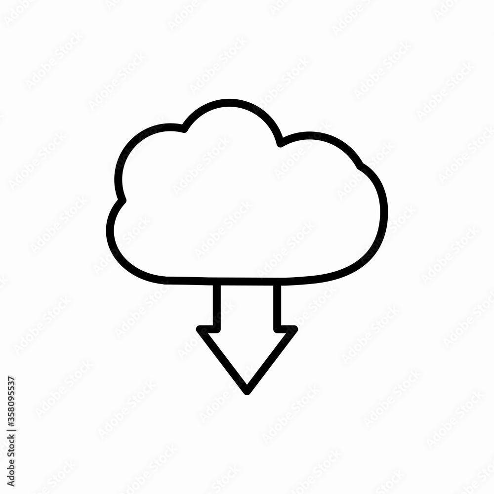 Outline cloud download icon.Cloud download vector illustration. Symbol for web and mobile