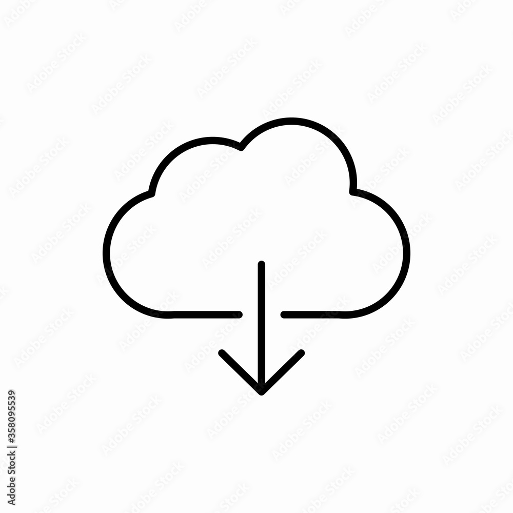 Outline cloud download icon.Cloud download vector illustration. Symbol for web and mobile Outline cloud download icon.Cloud download vector illustration. Symbol for web and mobile