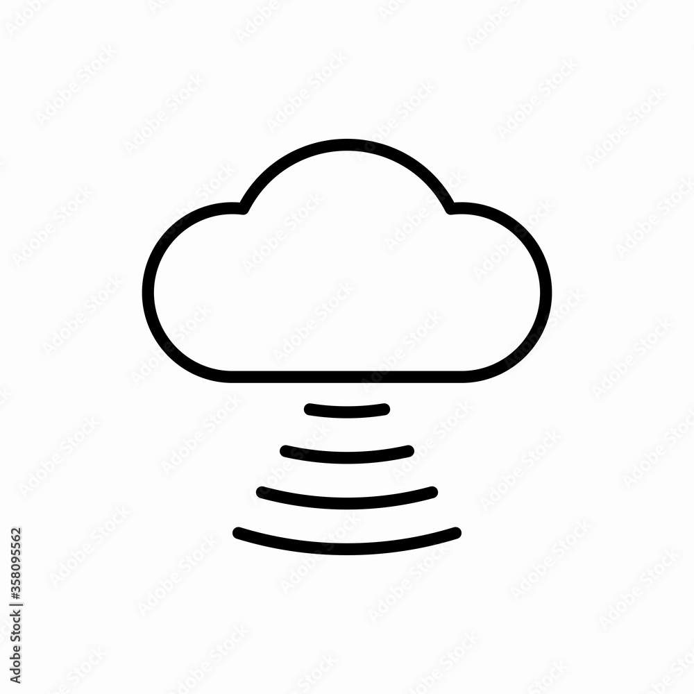 Outline cloud signal icon.Cloud signal vector illustration. Symbol for web and mobile Outline cloud signal icon.Cloud signal vector illustration. Symbol for web and mobile