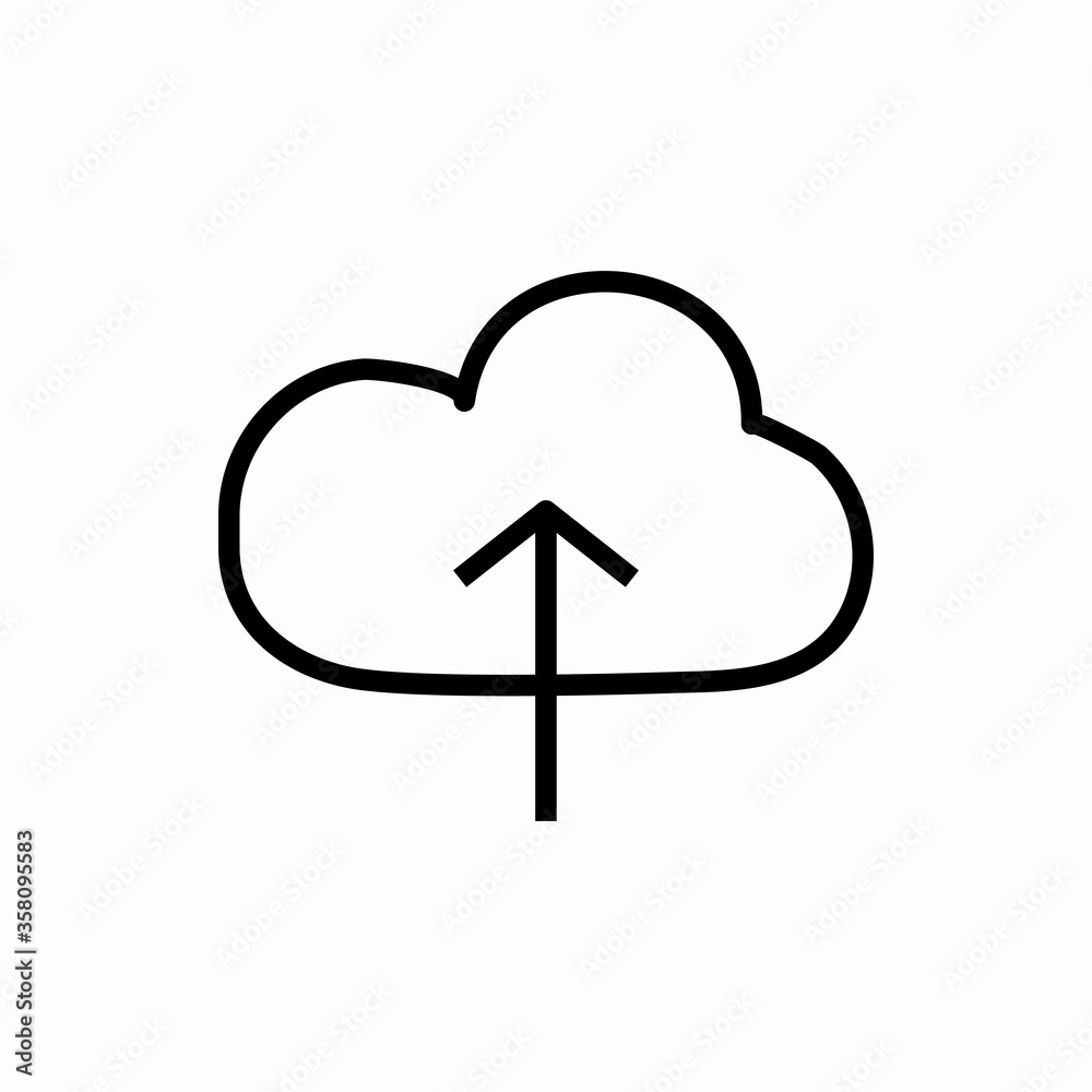 Outline cloud upload icon.Cloud upload vector illustration. Symbol for web and mobile Outline cloud upload icon.Cloud upload vector illustration. Symbol for web and mobile