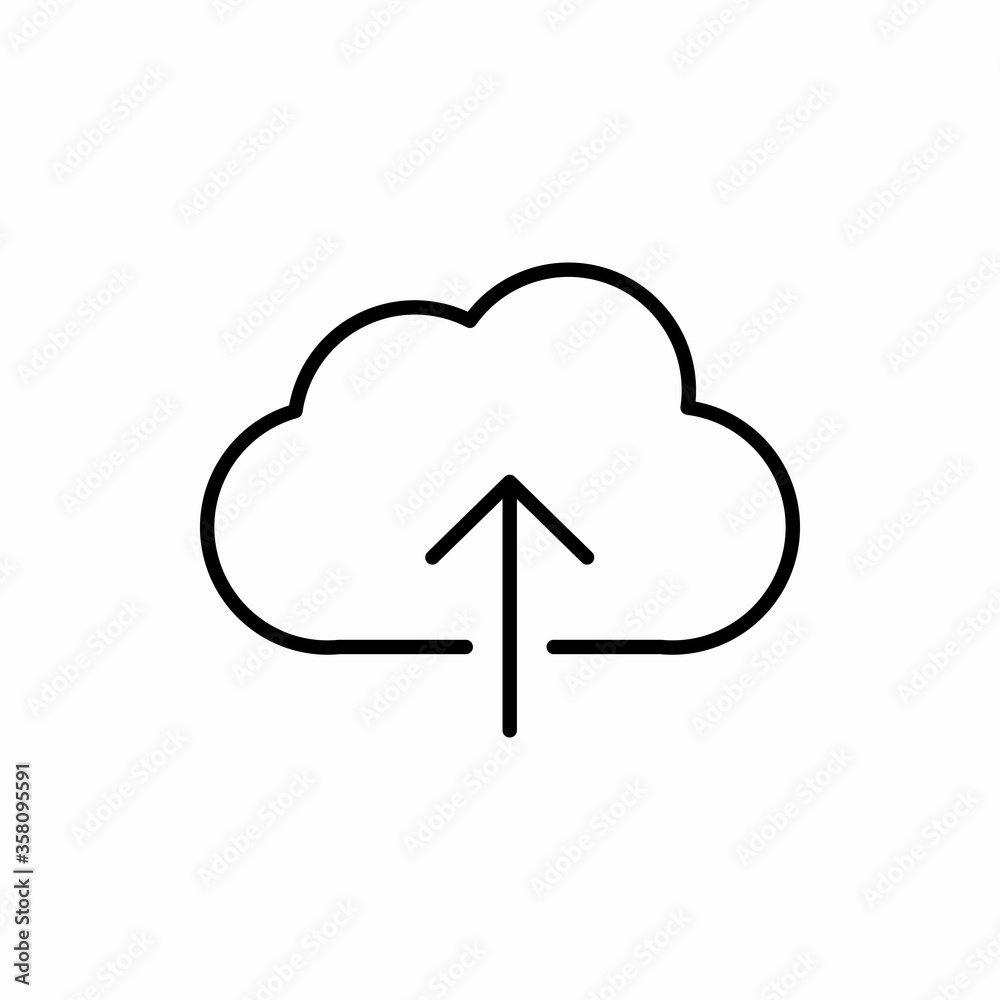 Outline cloud upload icon.Cloud upload vector illustration. Symbol for web and mobile