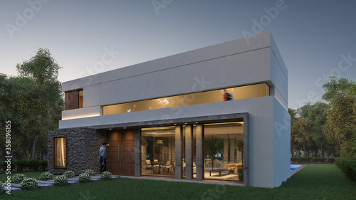 modern house in the park © mariano