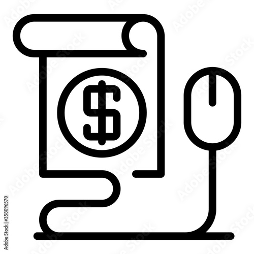 Money offer icon. Outline money offer vector icon for web design isolated on white background