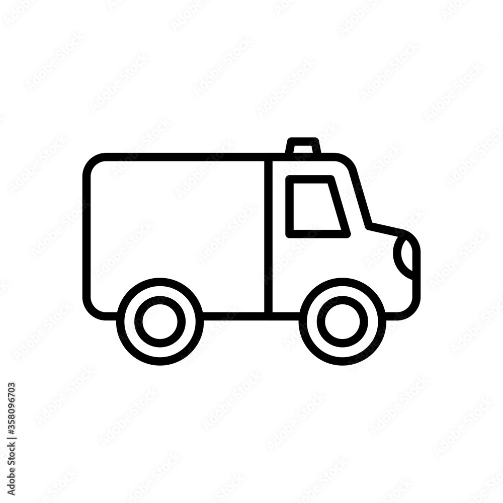 ambulance vehicle icon, line style