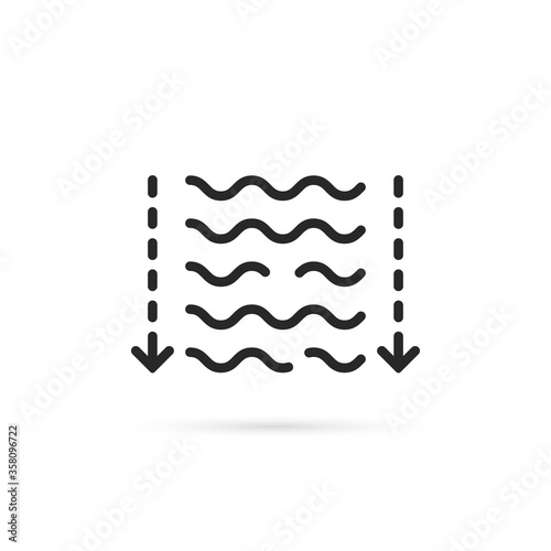 simple thin line water depth icon