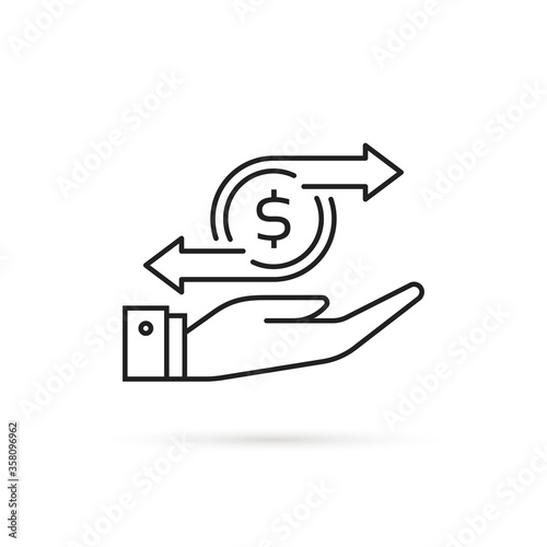 thin line cashflow or money transfer icon